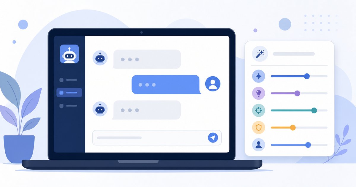 ChatGPTの回答設定を調整するイメージ