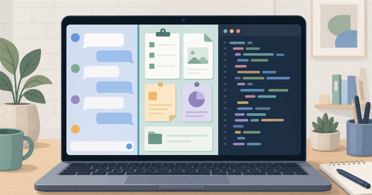 Chat・Work・Codexの役割を分けて考えるイメージ