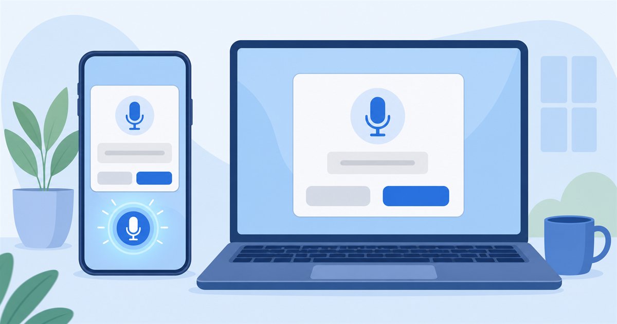 スマホとPCでChatGPT Voiceを開始する手順のイメージ