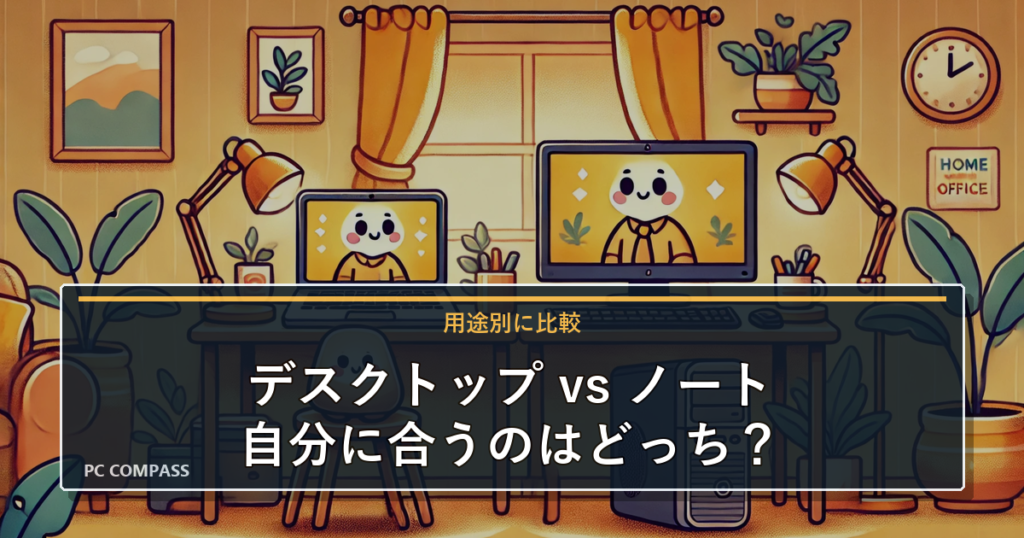 ノートパソコンとデスクトップはどっちがいい？違いと後悔しない選び方を徹底比較のアイキャッチ画像