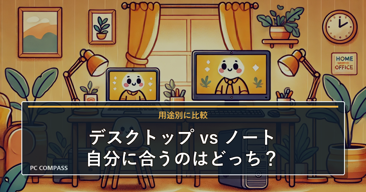 ノートパソコンとデスクトップはどっちがいい?違いと後悔しない選び方を徹底比較のアイキャッチ画像