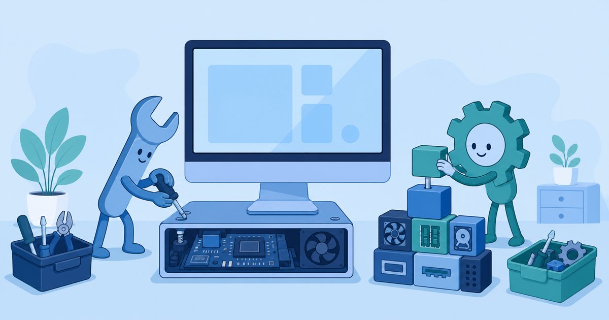 DISMとsfcという2つの修復ツールの役割の違いを表すイメージ