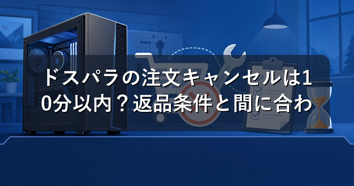 ドスパラの注文キャンセルは10分以内？返品条件と間に合わない時の対処