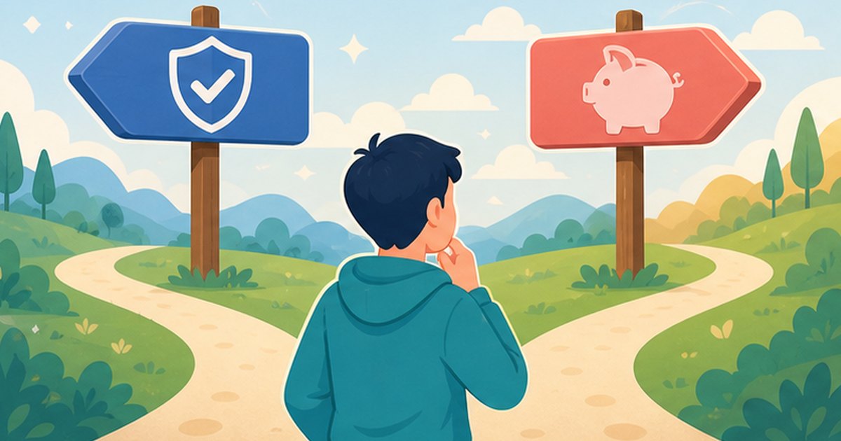 セーフティサービスに加入するか迷って判断する人のイメージ