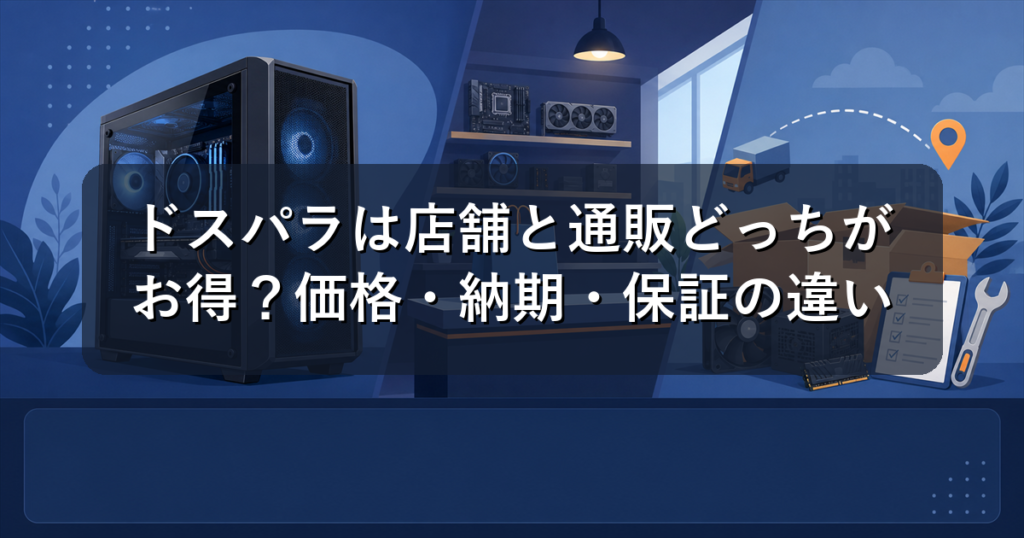 ドスパラは店舗と通販どっちがお得？価格・納期・保証の違いを比較解説