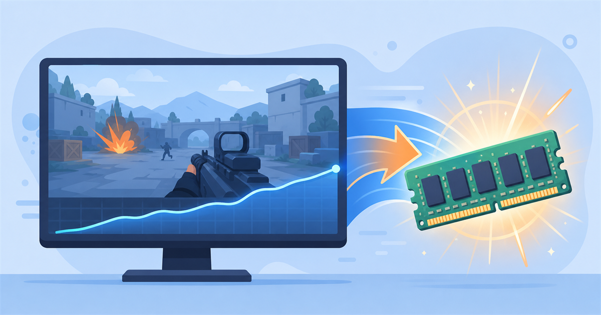 2枚差しでゲームのfpsが安定するイメージ