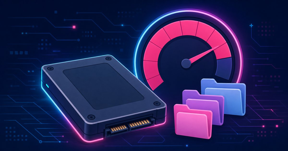 SSDの空き容量チェックをイメージしたイラスト