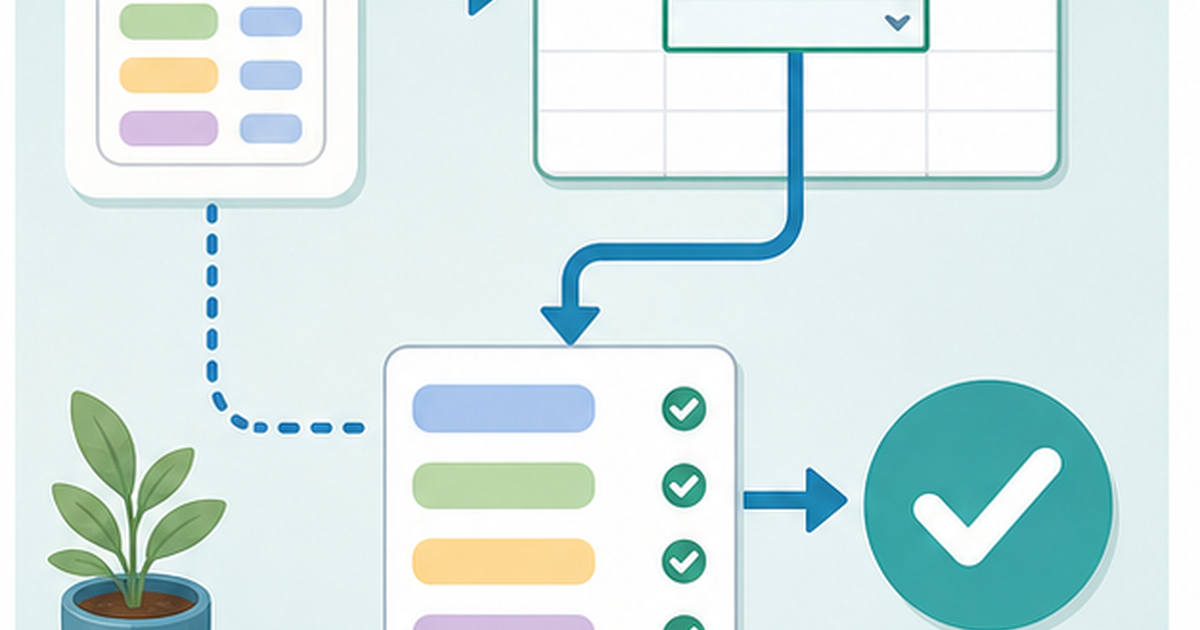 Excel プルダウンの次の判断をするイメージ