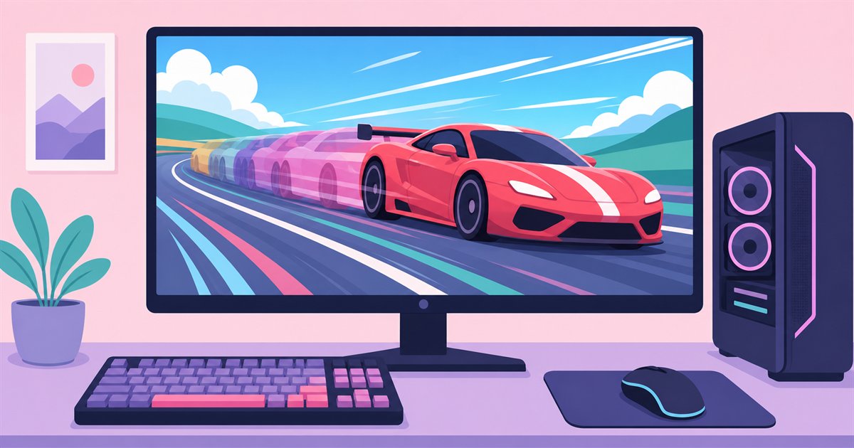 高いfpsでなめらかに動く画面のイメージ