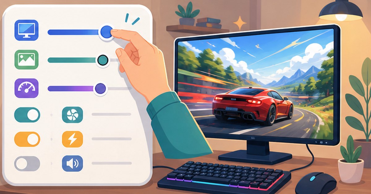 ゲームのグラフィック設定でFSRの品質モードを調整するイメージ