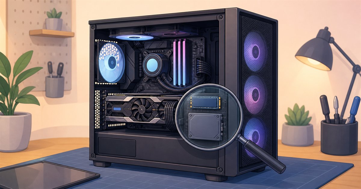 CPU・GPU・メモリなどゲーム配信に必要なPCパーツを確認するイメージ