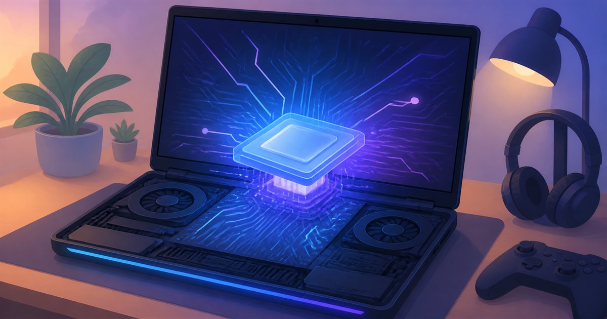 ゲーミングノートPCの心臓部となるGPUのイメージイラスト