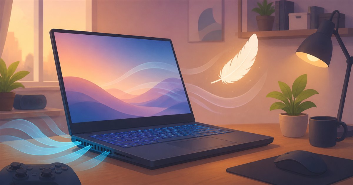 画面・冷却・重量というゲーミングノートPCならではのチェックポイントのイメージイラスト
