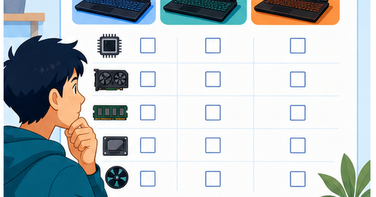 ゲーミングノートPC おすすめの基本を確認するイメージ