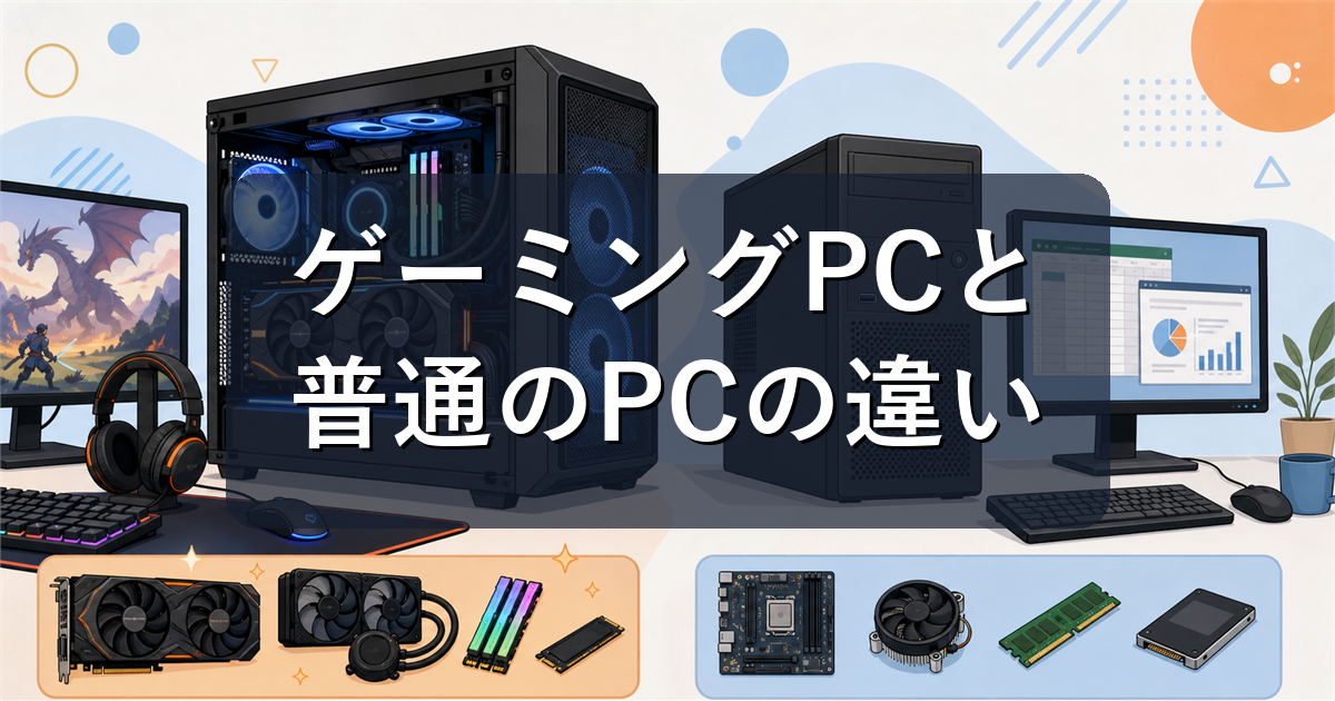 ゲーミングPCと普通のPCの違いは？できること・選び方を初心者向けに解説