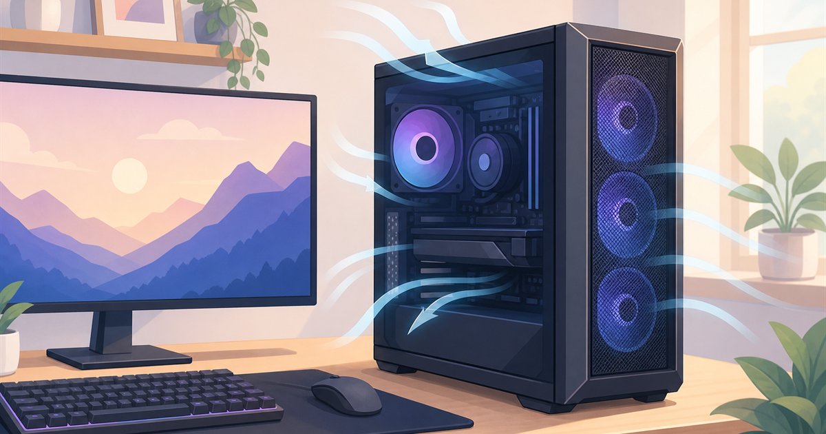 風通しの良い場所に置かれたゲーミングPCのイメージ