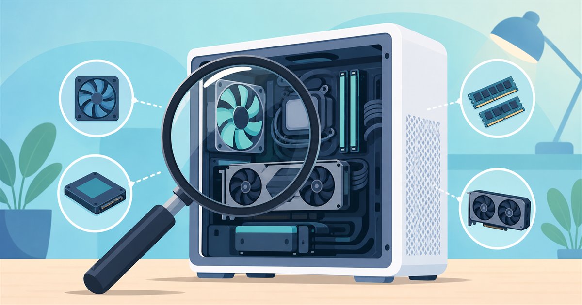 PCの症状から故障箇所を調べるイメージ