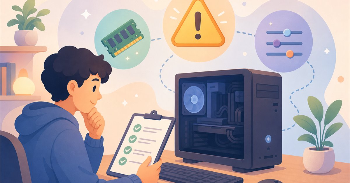 内蔵GPUでゲームを遊ぶ前に注意点を確認するイメージ
