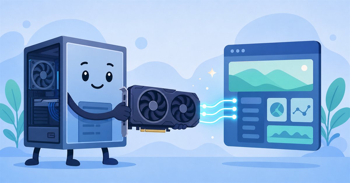 グラフィックボードとドライバソフトの関係を表したイラスト