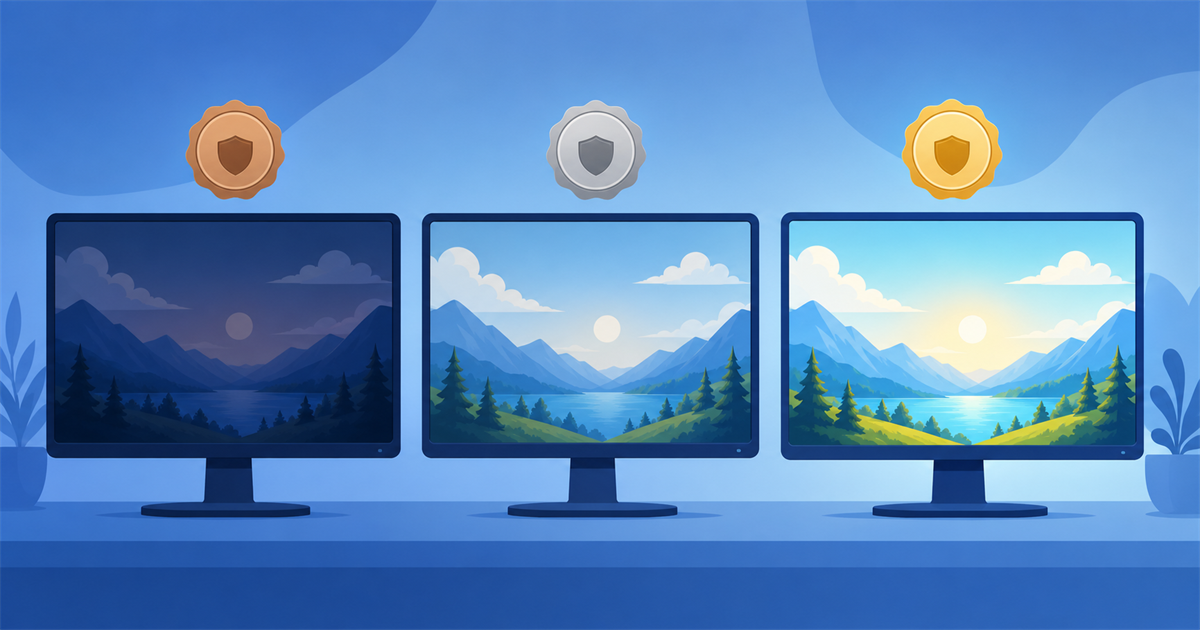 DisplayHDRの認証グレードの違いを表したイメージ