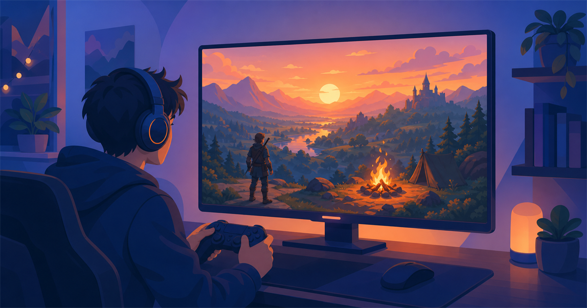 HDR対応ゲームを楽しむ様子のイメージ