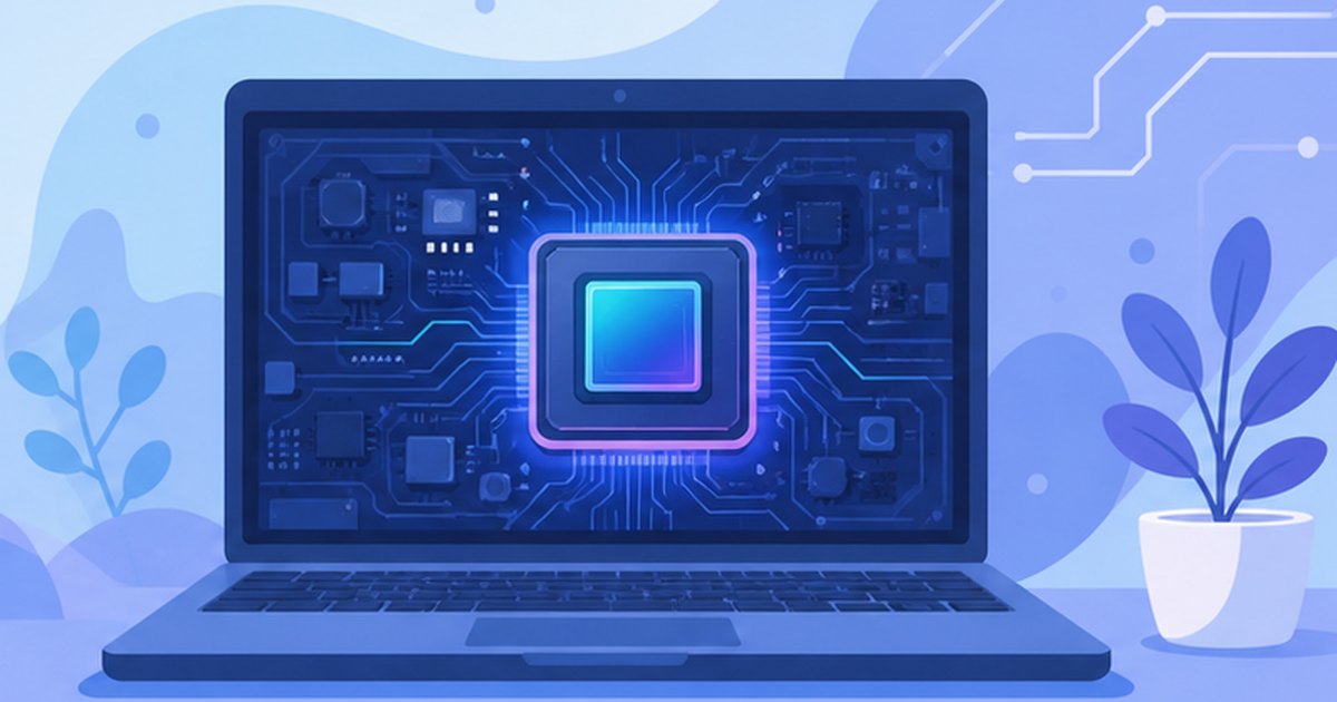 CPUに内蔵されたIntel Arc GraphicsのGPUをイメージしたイラスト