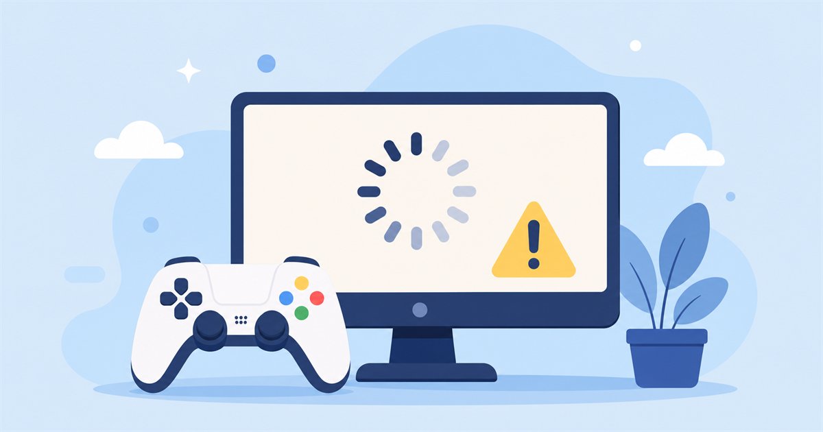 プレイボタンを押してもゲームが始まらない状態を表したイラスト