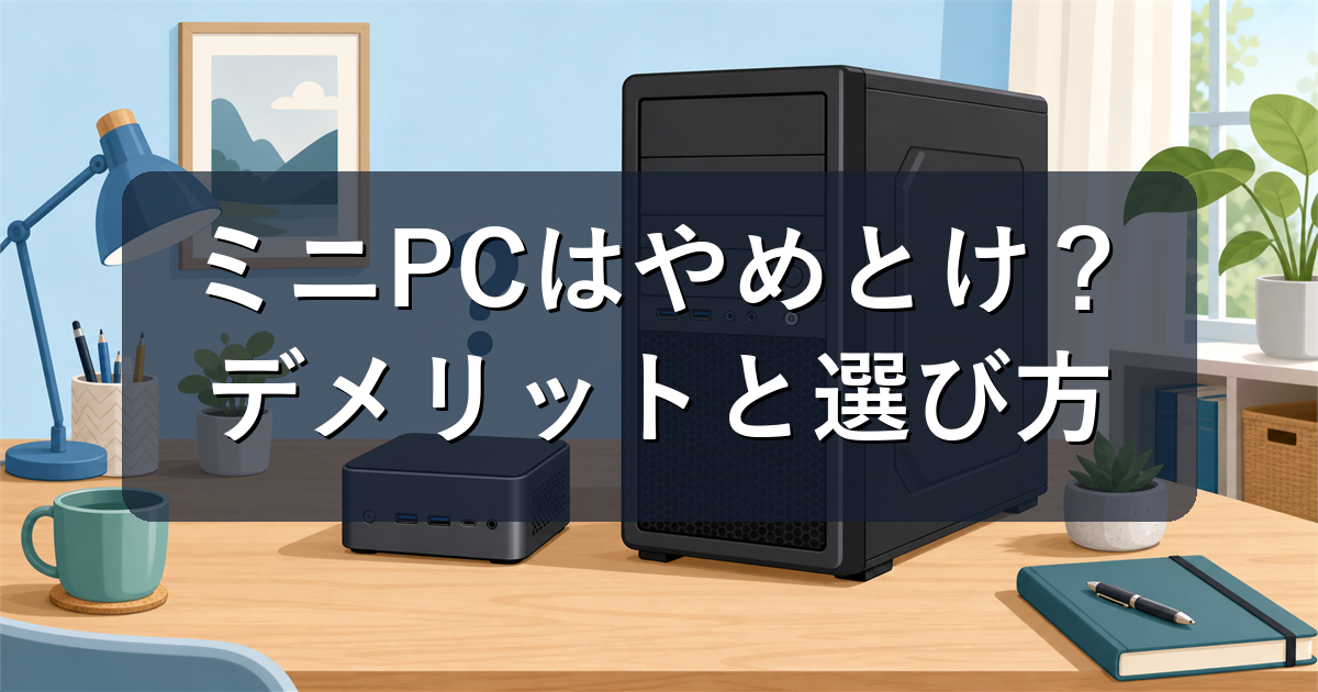 ミニPCのデメリットとは？やめとけ・おすすめしない理由と向く人を解説
