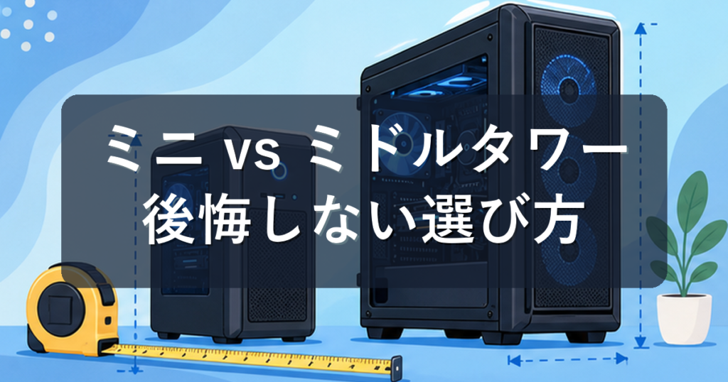 ミニタワーとミドルタワーの違いは？後悔しないPCケースサイズの選び方