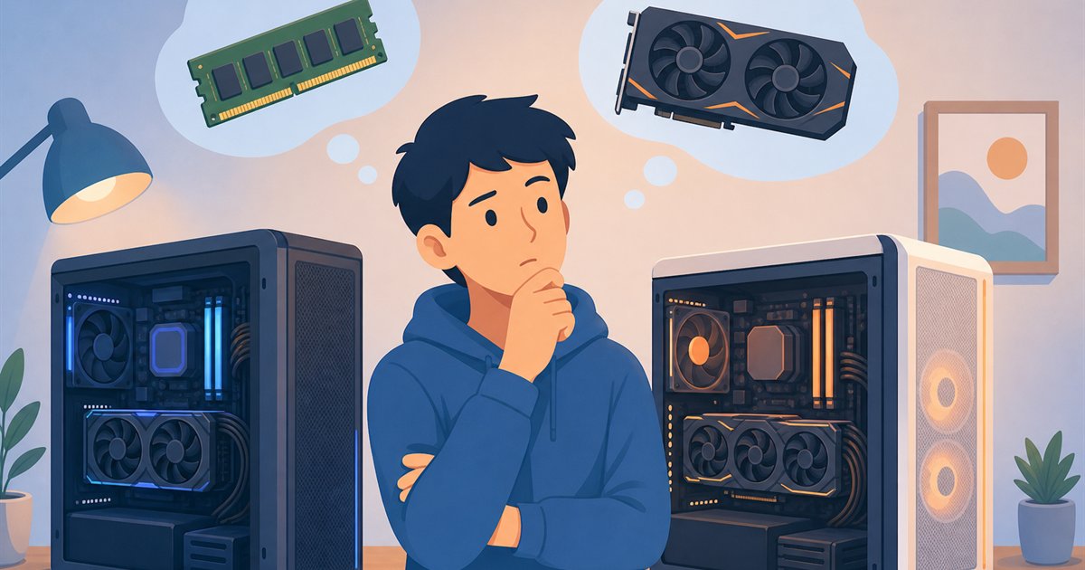 失敗しないゲーミングPC選びのポイントを考えるイメージ