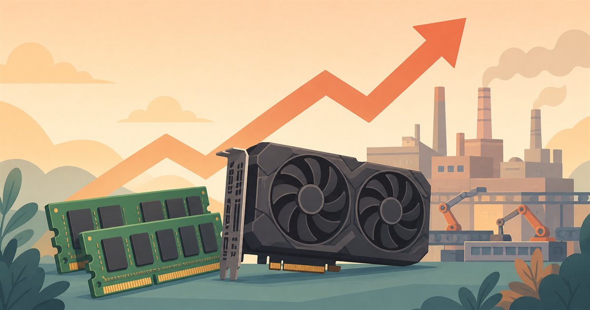 メモリとグラフィックボードの価格が上がる背景のイメージ