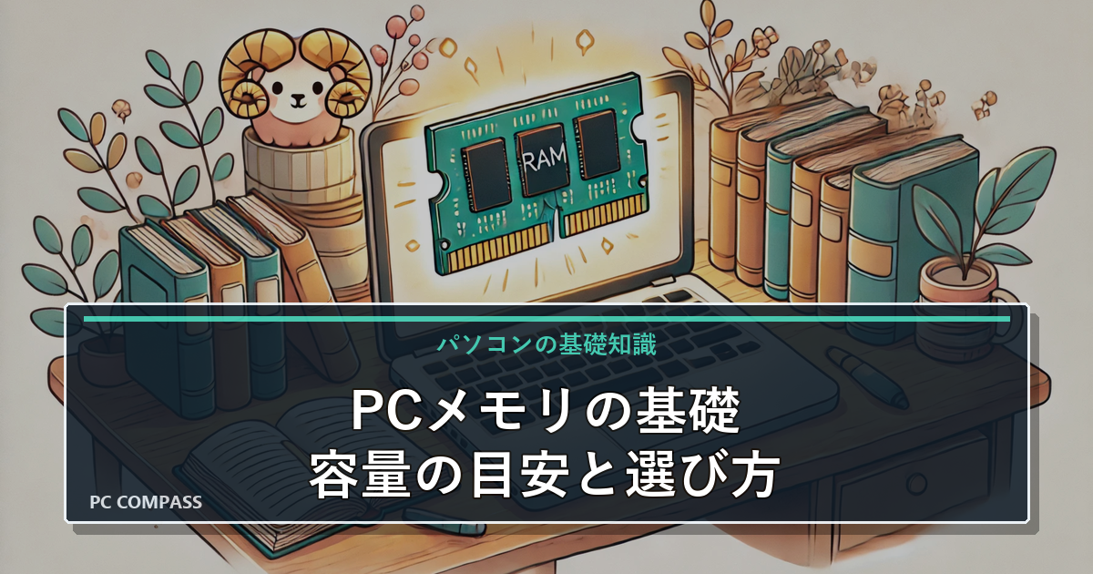 パソコンのメモリとは?役割・容量の目安・足りないときのサインをやさしく解説のアイキャッチ画像