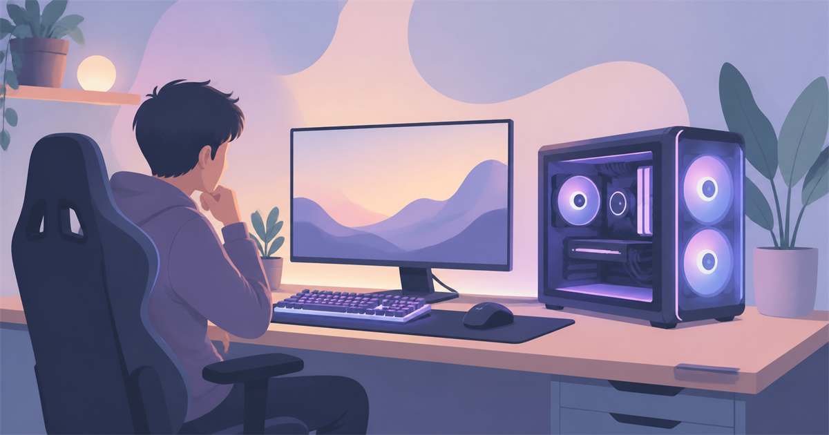 グラボ購入を検討しているゲーマーのイメージ