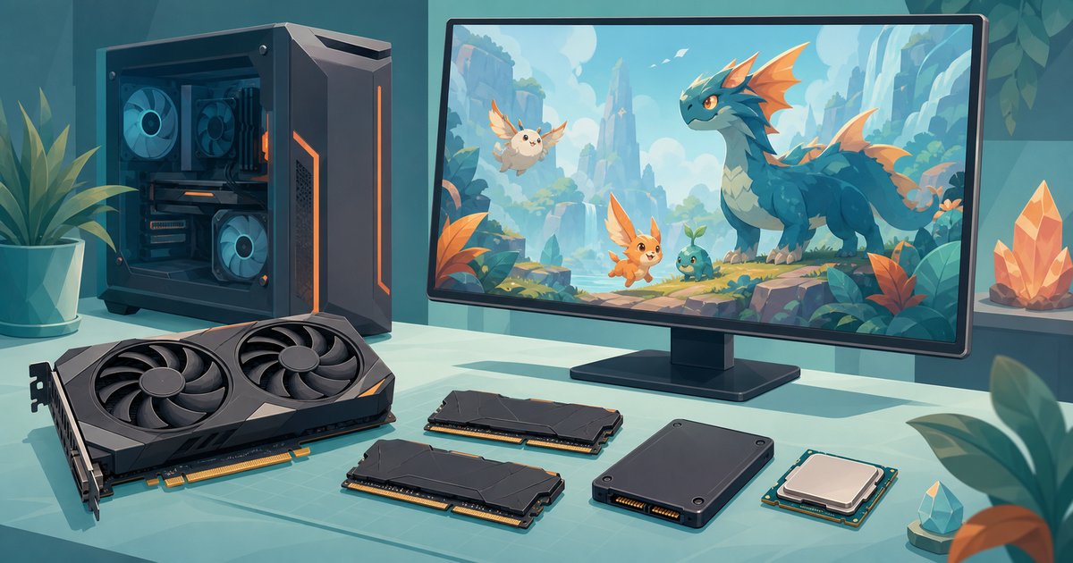 パルワールド1.0に必要なGPU・メモリ・SSDを確認するイメージ