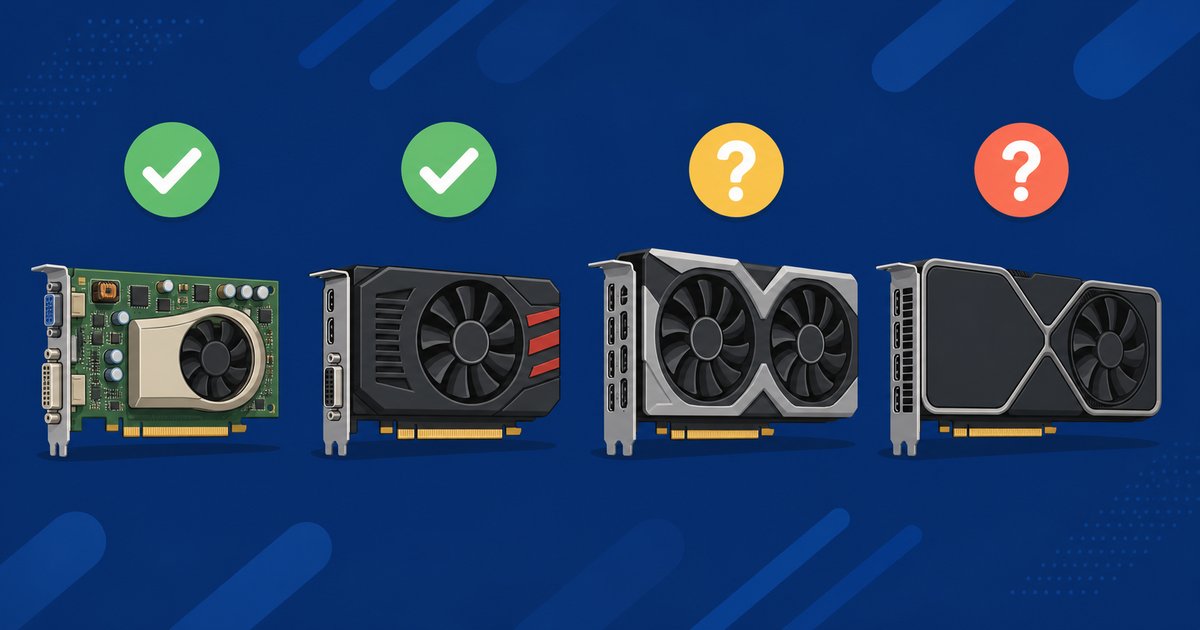 GPU世代ごとのDLSS対応状況を比べるイメージ