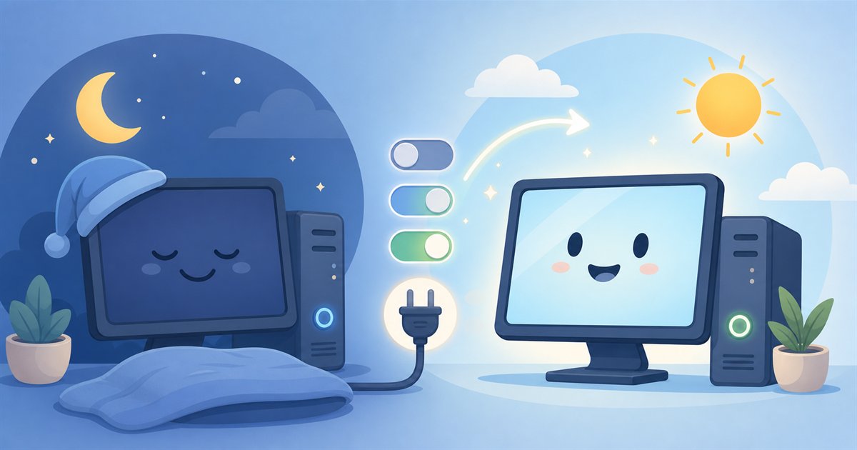 再起動やスタートアップ整理でパソコンを軽くするイメージ