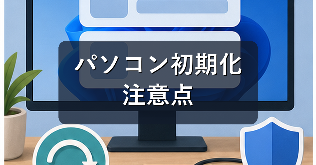 パソコン初期化の方法|Windows11で残す・削除するの違いと注意点