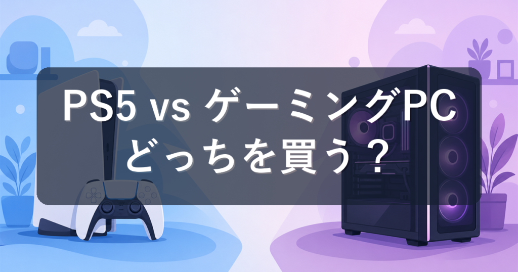 PS5とゲーミングPCどっちを買うべき？違いと後悔しない選び方を初心者向けに解説