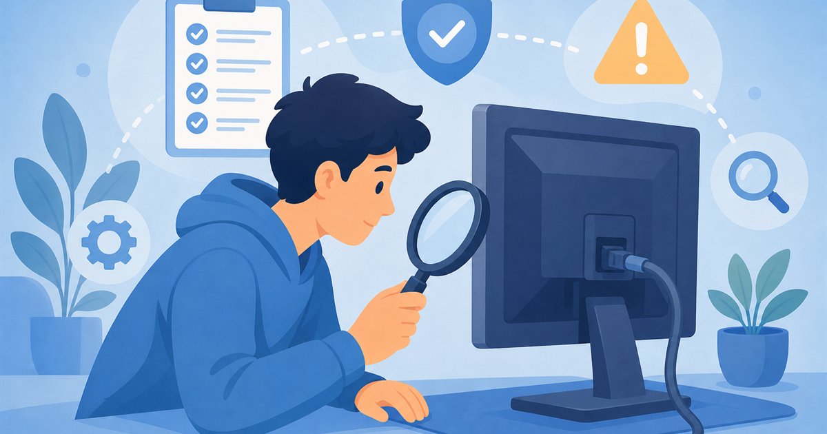 モニター購入後に設定やケーブルを確認する注意点のイメージ
