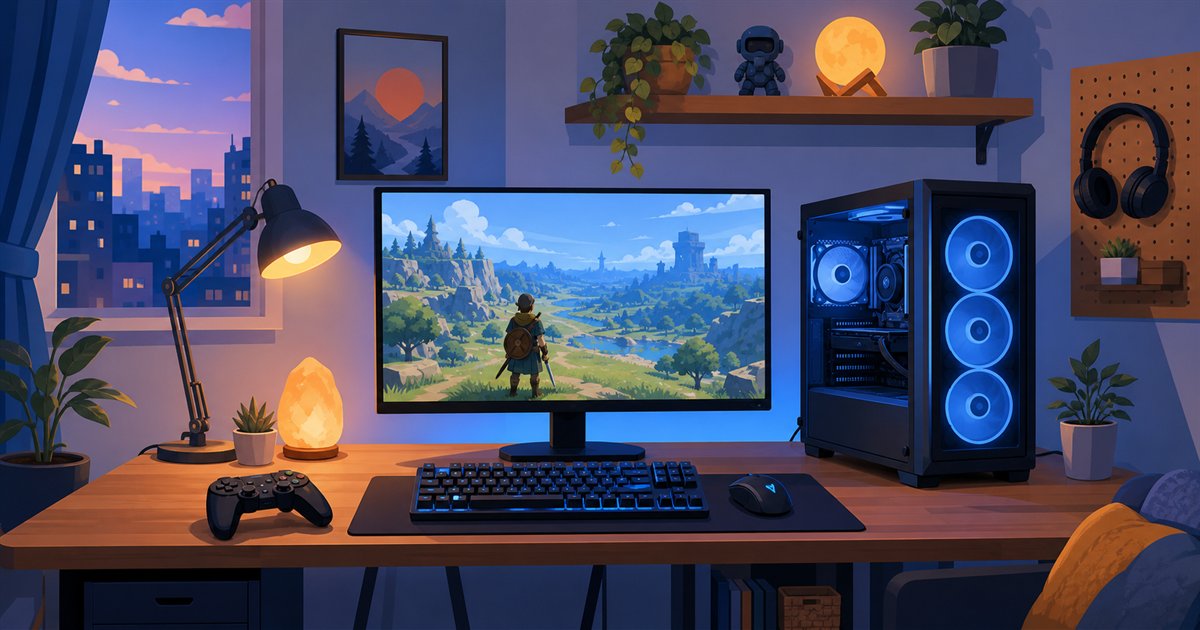 格安PCでフルHDのゲームを遊ぶイメージ