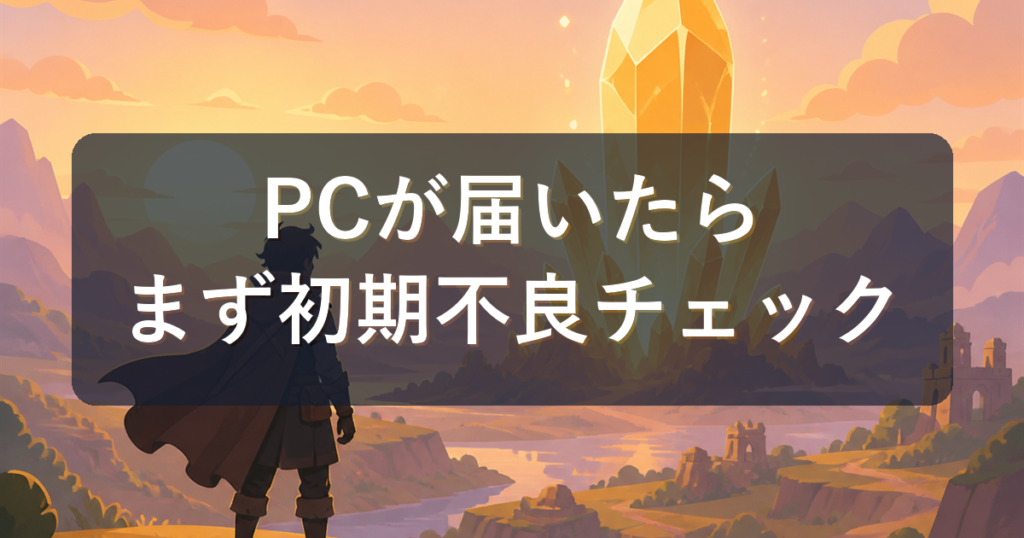 ゲーミングPCが届いたらやること｜初期不良チェックリストと自己切り分け手順