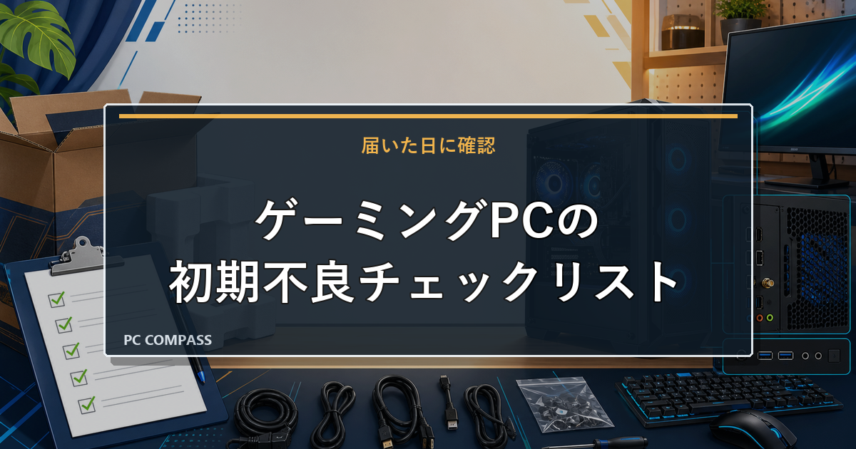 ゲーミングPCが届いたらやること|初期不良チェックリストと自己切り分け手順のアイキャッチ画像