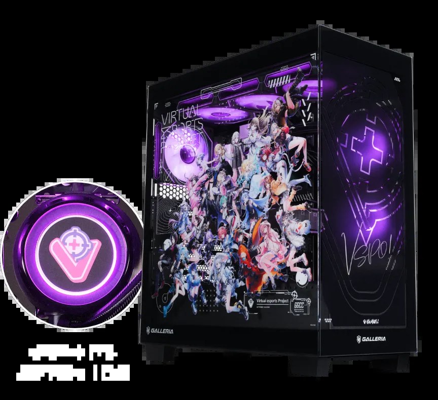 ぶいすぽっ!コラボPCの描き下ろしデザインパネル(ドスパラ公式)