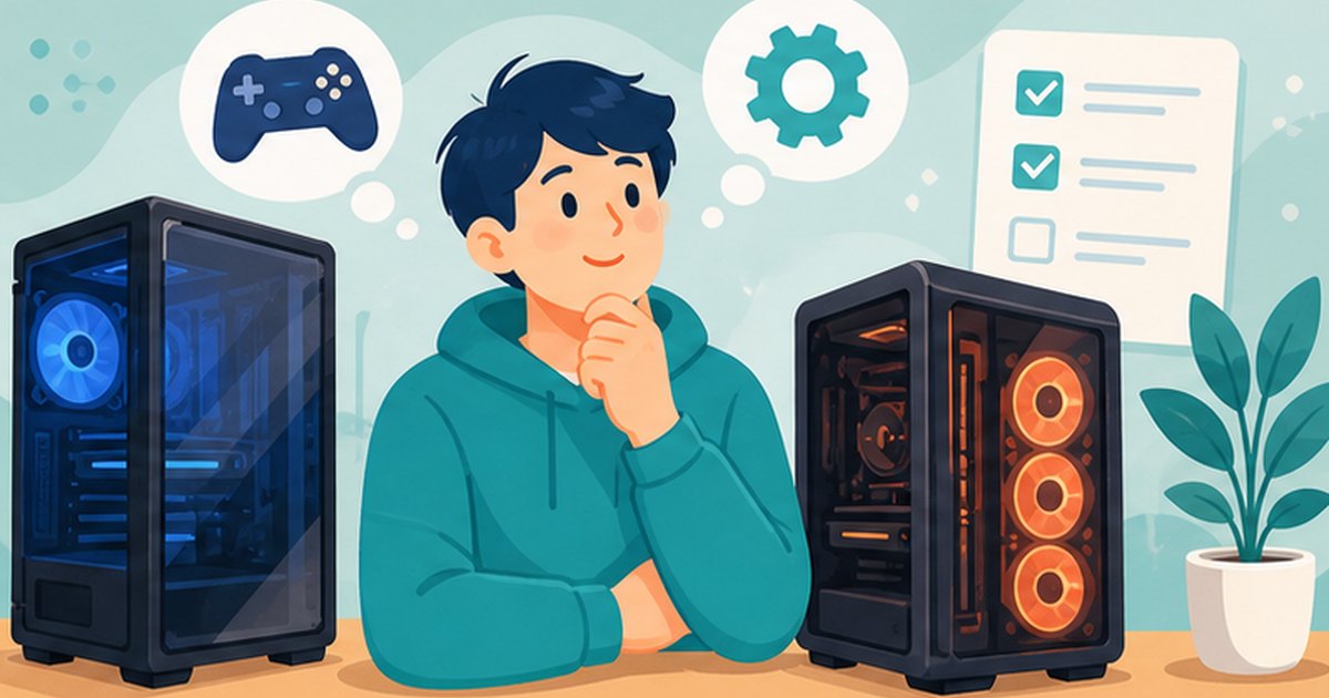 Ryzen搭載パソコンを選ぶ人のイメージイラスト