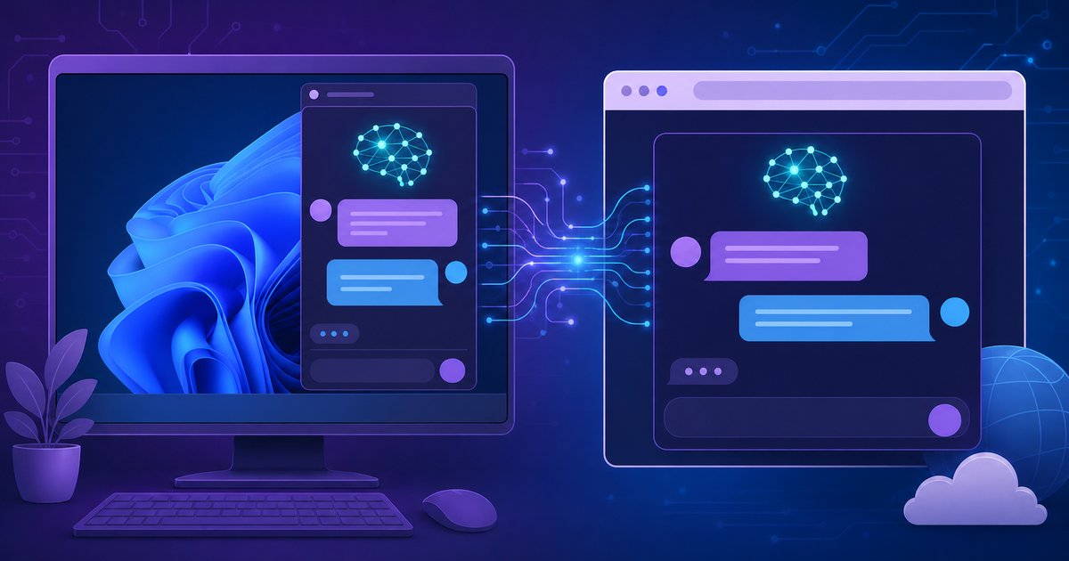 2つのAIチャット画面を並べて比較するイメージ