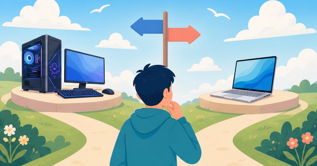 WindowsとMacのどちらを選ぶか迷っている人のイメージ