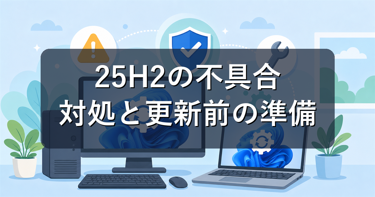 Windows 11 25H2の不具合と対処法｜更新前の準備も初心者向けに解説