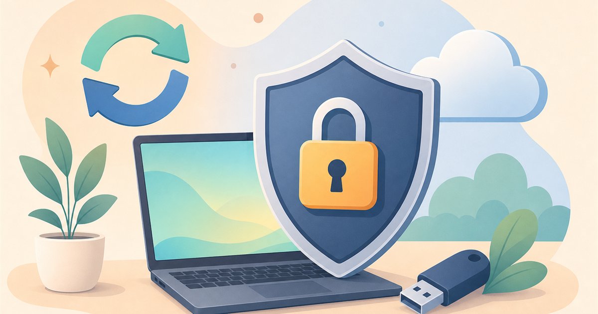 Windows Updateやバックアップなど安全のための初期設定のイメージ