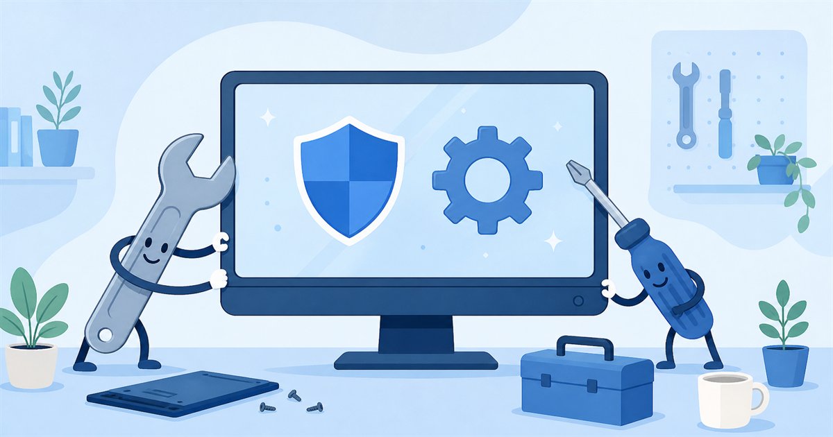 Windowsの標準ツールでシステムを修復するイメージ