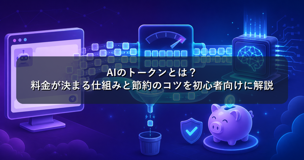 AIのトークンとは？料金が決まる仕組みと節約のコツを初心者向けに解説